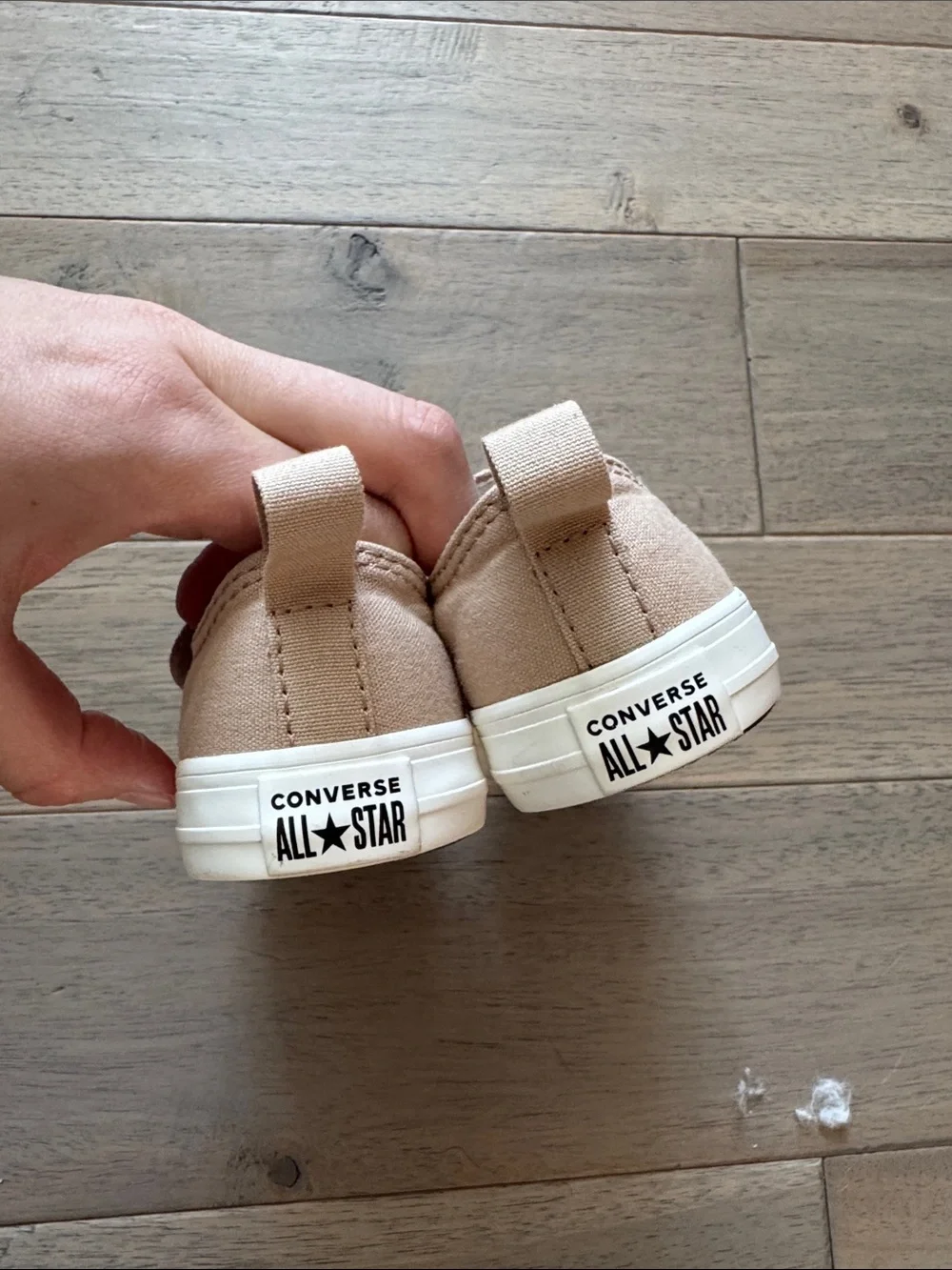 Converse Kids Pink Beige Bear Slip-On Sneakers
